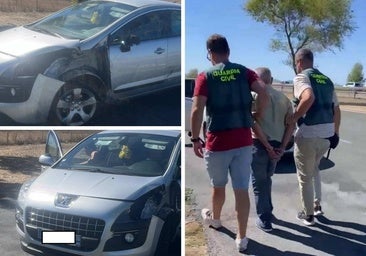 El estado en el que quedó el coche y el conductor, ya detenido.