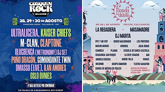 Cosquín Rock y Florida del Duero, dos festivales para disfrutar del fin de semana en Valladolid