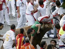 El de hoy, protagonizado por los toros de Jandilla, ha sido uno de los más peligrosos. / EFE