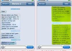 Pantallazos de los SMS que reporduce 'El Mundo' hoy./ RC