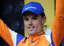 Luis León, en el podio de una etapa del Tour de Francia. / Pascal Pavani (AFP)