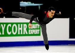 Javier Fernández, durante los Campeonatos de Europa de patinaje artístico. / Efe