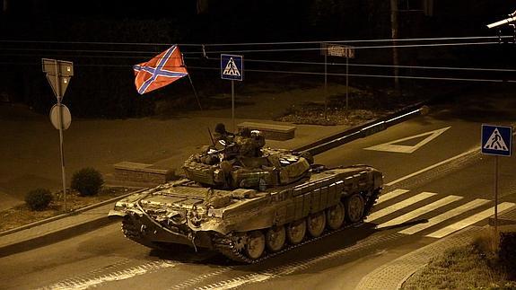 Un tanque de los separatistas prorrusos. 