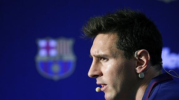 Messi, durante el acto. 