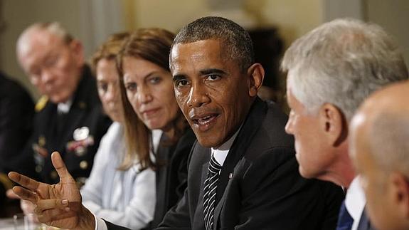 Obama, durante una reunión celebrada con motivo de la crisis del ébola en EE UU. 