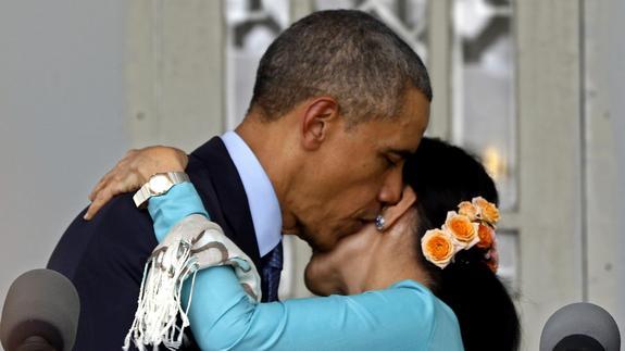 Barack Obama y Aung San Suu Kyi. 