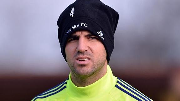 Cesc, durante un entrenamiento con el Chelsea 