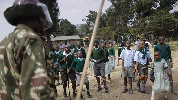 Momento de la protesta en Nairobi.