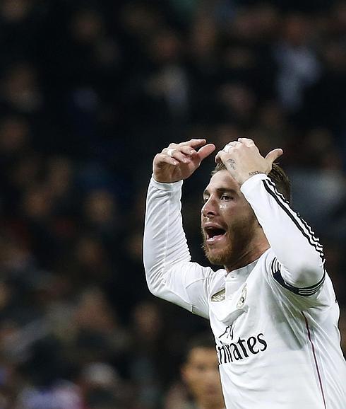 Sergio Ramos celebra un gol. 