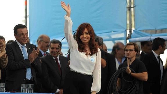 La presidenta argentina, Cristina Fernández de Kirchner, durante la inauguración de la central nuclear de Atucha II, en la localidad de Lima, provincia de Buenos Aires, el pasado 18 de febrero. 