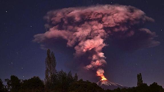 Erupción del volcán Villarrica. 