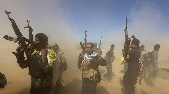Tropas iraquíes durante la ofensiva para liberar Tikrit. 