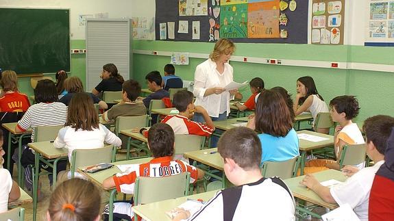 Alumnos, en una clase.