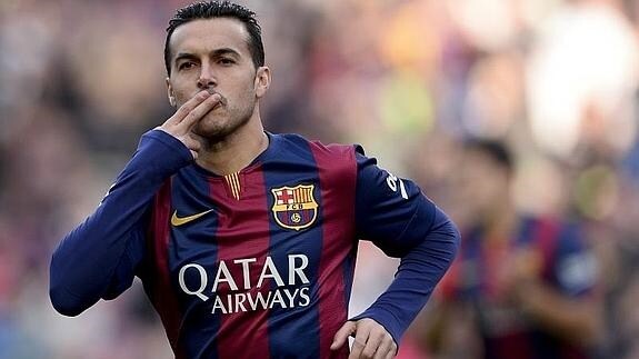 Pedro celebra un gol. 