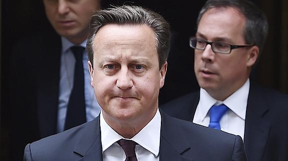 El primer ministro británico, David Cameron, hoy en Londres.