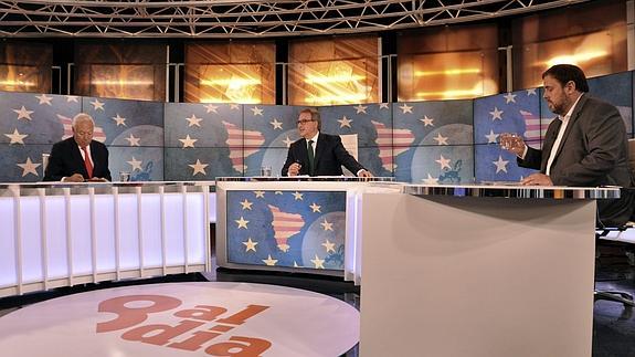 Debate televisado entre José Manuel García-Margallo y Oriol Junqueras.