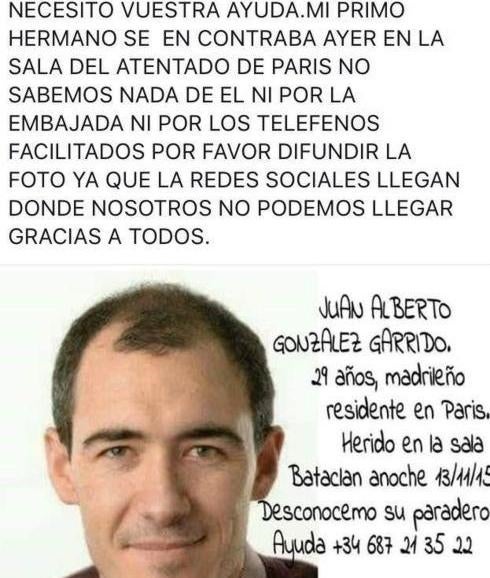 Foto del fallecido difundida por su primo. 