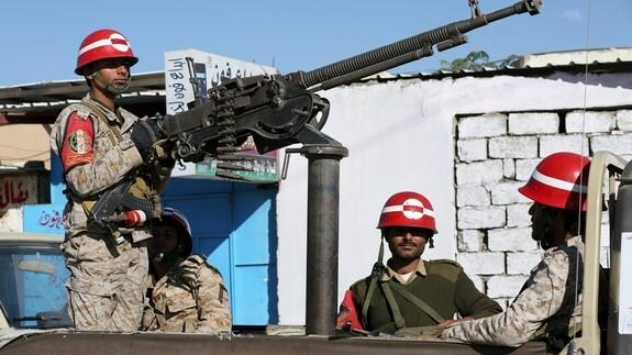 Soldados leales al Gobierno yemení. 