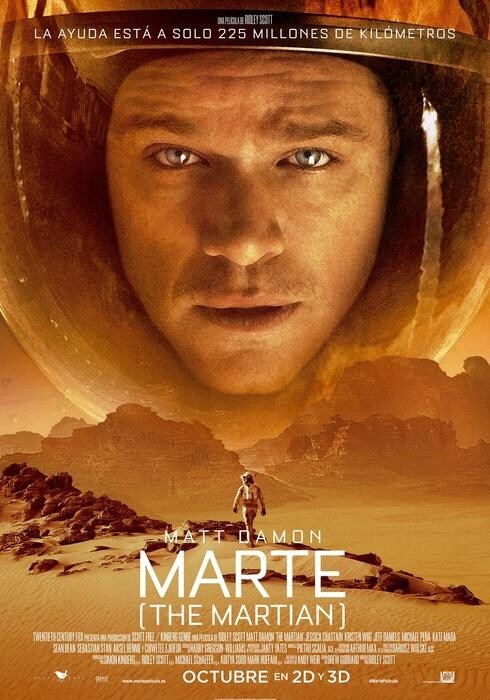 Cartel de 'Marte (The Martian)'. 