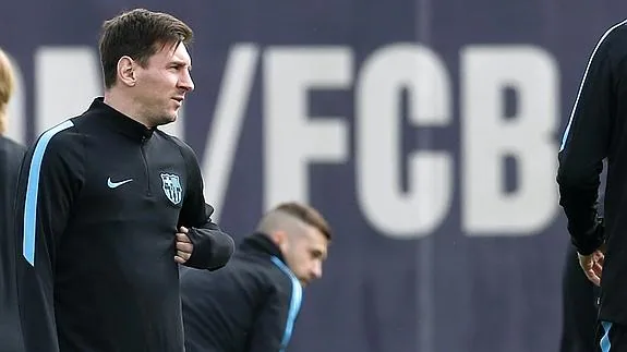 Messi, durante un entrenamiento. 