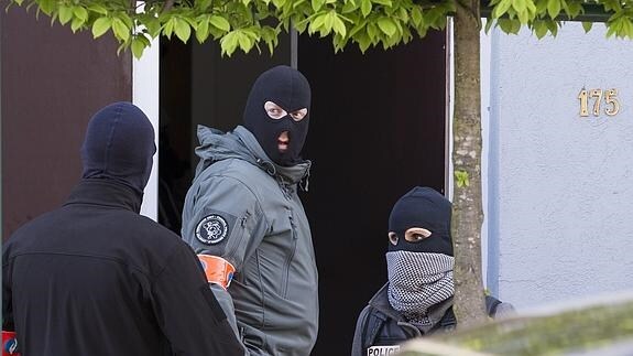 Operación antiterrorista en Bruselas.