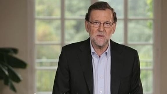 Mariano Rajoy, en el vídeo difundido hoy por el PP. 