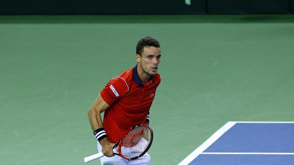 Roberto Bautista, durante el partido ante Mergea. 