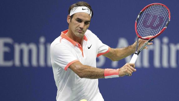 Roger Federer, en pleno partido. 