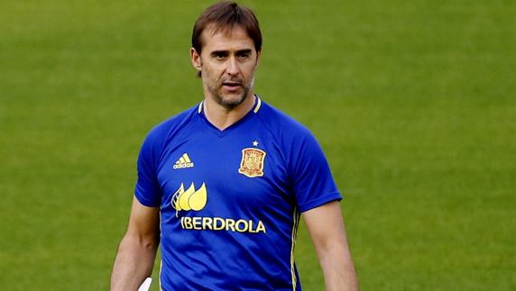 Julen Lopetegui, durante un entrenamiento. 