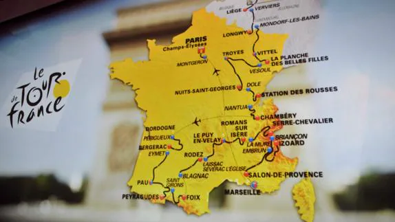 El mapa del Tour 2017. 