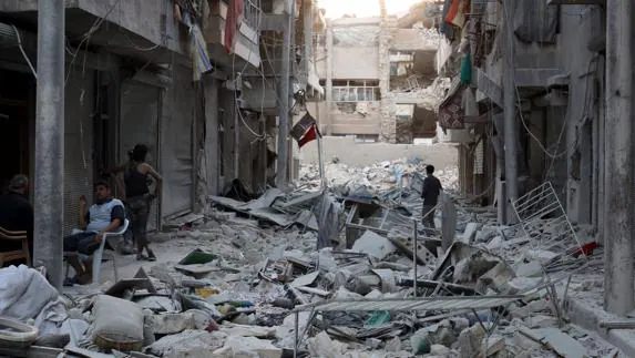 Casas destruidas en Alepo.