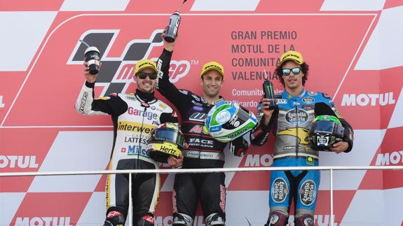 El podio de Moto2. 