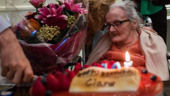 Clare Hollingworth, en su 105º cumpleaños.