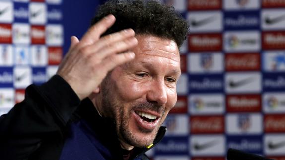 Simeone, en rueda de prensa. 