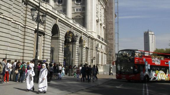 Turistas extranjeros en Madrid. 