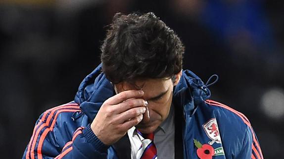 Aitor Karanka, tras una derrota del Middlesbrough. 