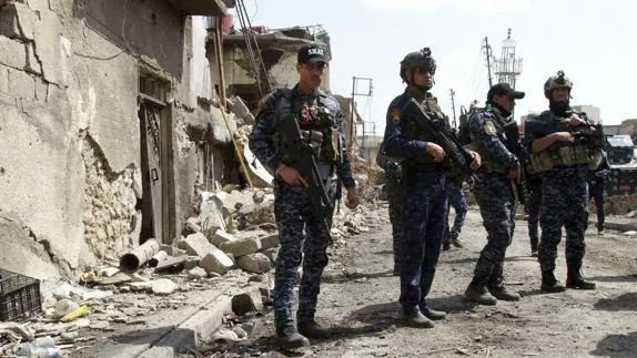Soldados iraquíes en Mosul.