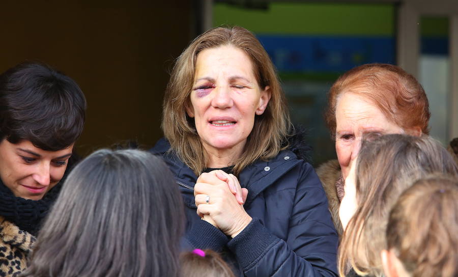 La mujer agredida, agradeciendo las muestras de apoyo.