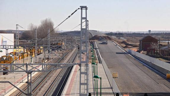 Obras en la estación de Palanquinos. 