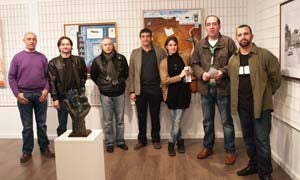 Seis de los doce artistas de la exposoción. C. Catalina