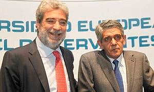 Miguel Angel Rodríguez y Antonio Alamo, en las conferencias de la UEMC / Antonio Quintero