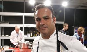 El chef Ángel León, durante la clase magistral que ha ofrecido en MadridFusión. Juan Carlos Hidalgo-Efe