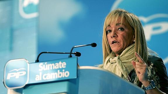 Isabel Carrasco, durante un acto del Partido Popular.