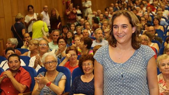 Ada Colau, en una visita a la Faculta de Derecho de Valladolid. 