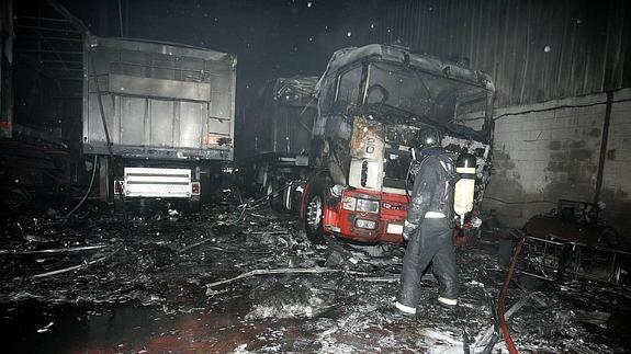 Así quedó la nave después del siniestro. 