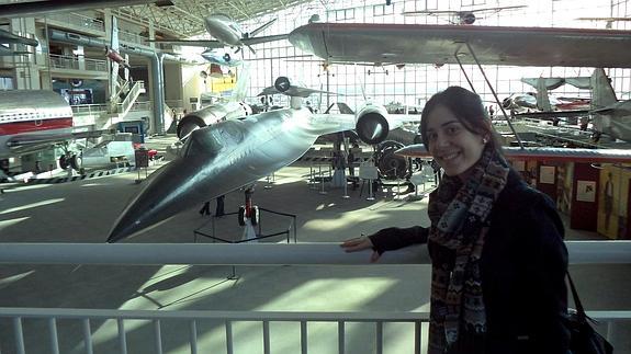 Pilar Fernández en el museo de Boeing. 