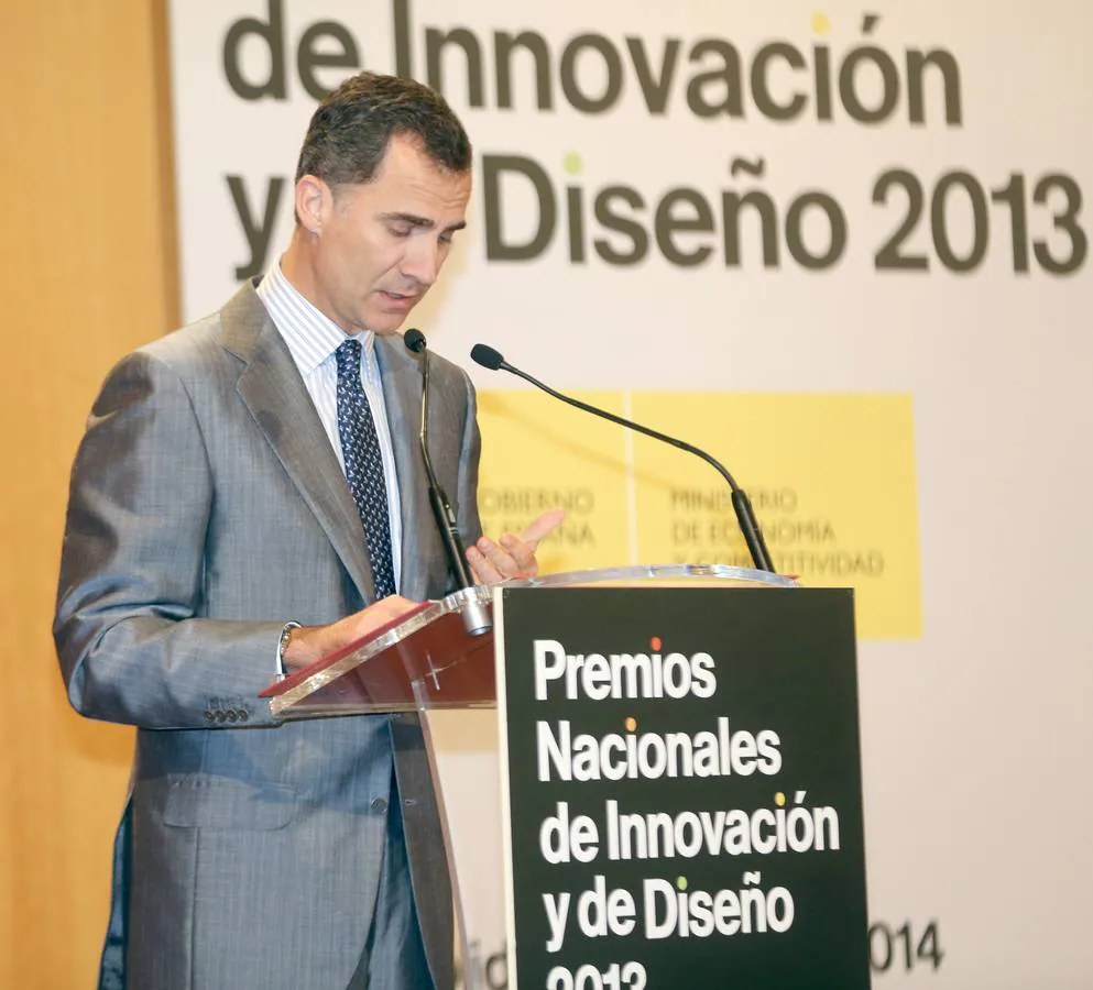 El rey Felipe VI durante su intervención en la entrega de los Premios Nacionales de Innovación y Diseño en Valladolid