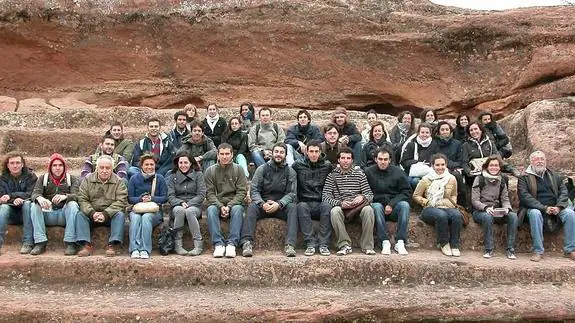 Alumnos de la edición anterior, en el yacimiento de Tiermes, en la provincia de Soria.