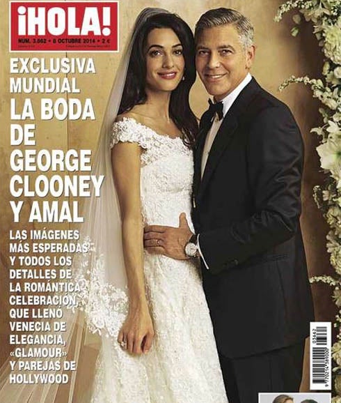 Portada de la boda de George Clooney y Amal. 