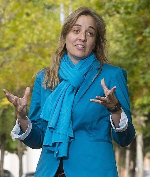 Tania Sánchez, ayer en la avenida Ramón Pradera de Valladolid. 